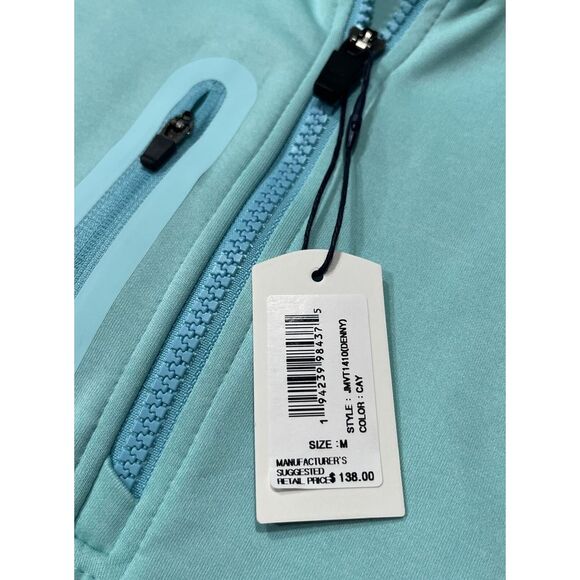 Johnnie-O Denny Men's Performance Vest Cay Turquoise Quarter-Zip Size M NWT - Picture 5 of 10